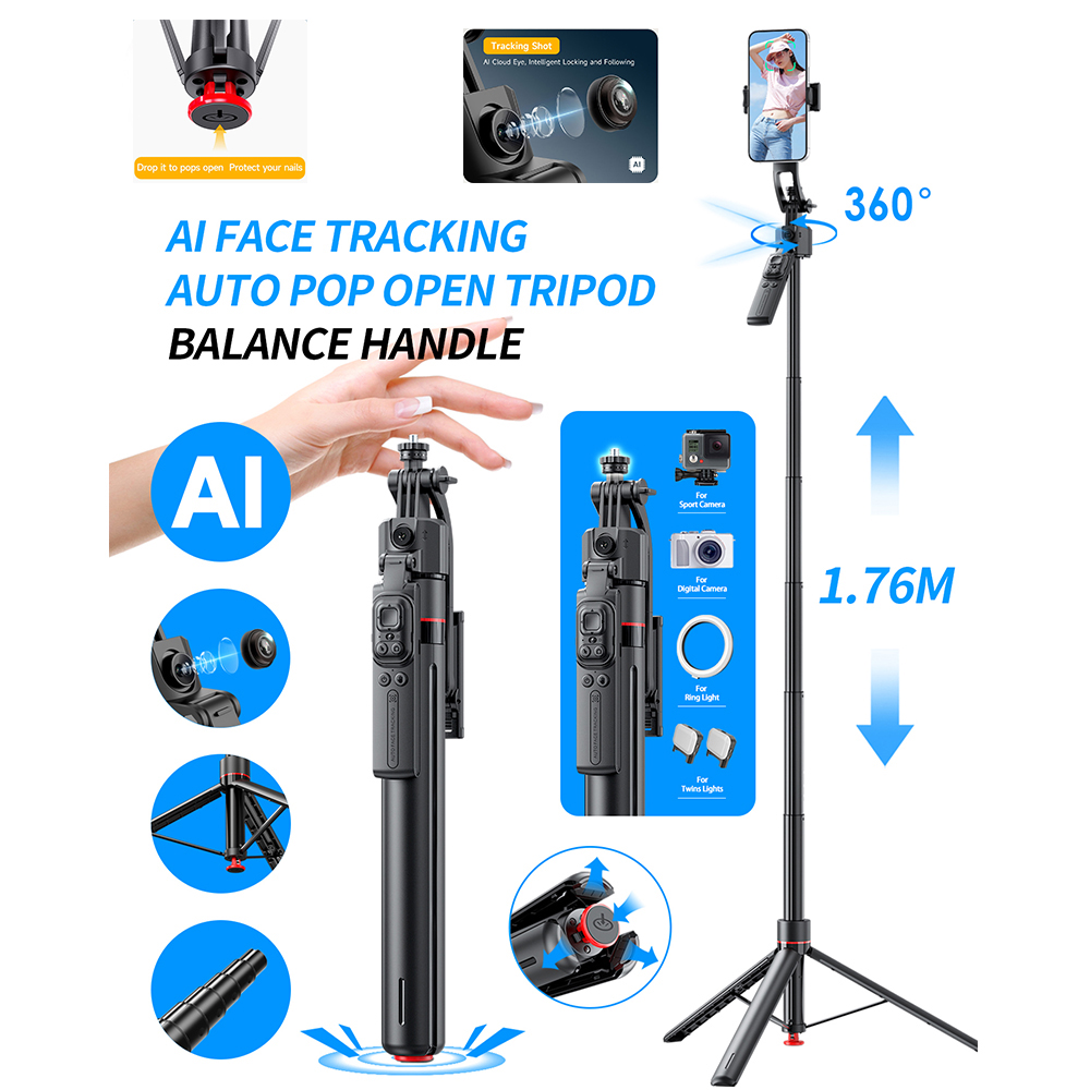 AI Gimbal Tripod Jumping Selfi - Photography Basics recension och pris