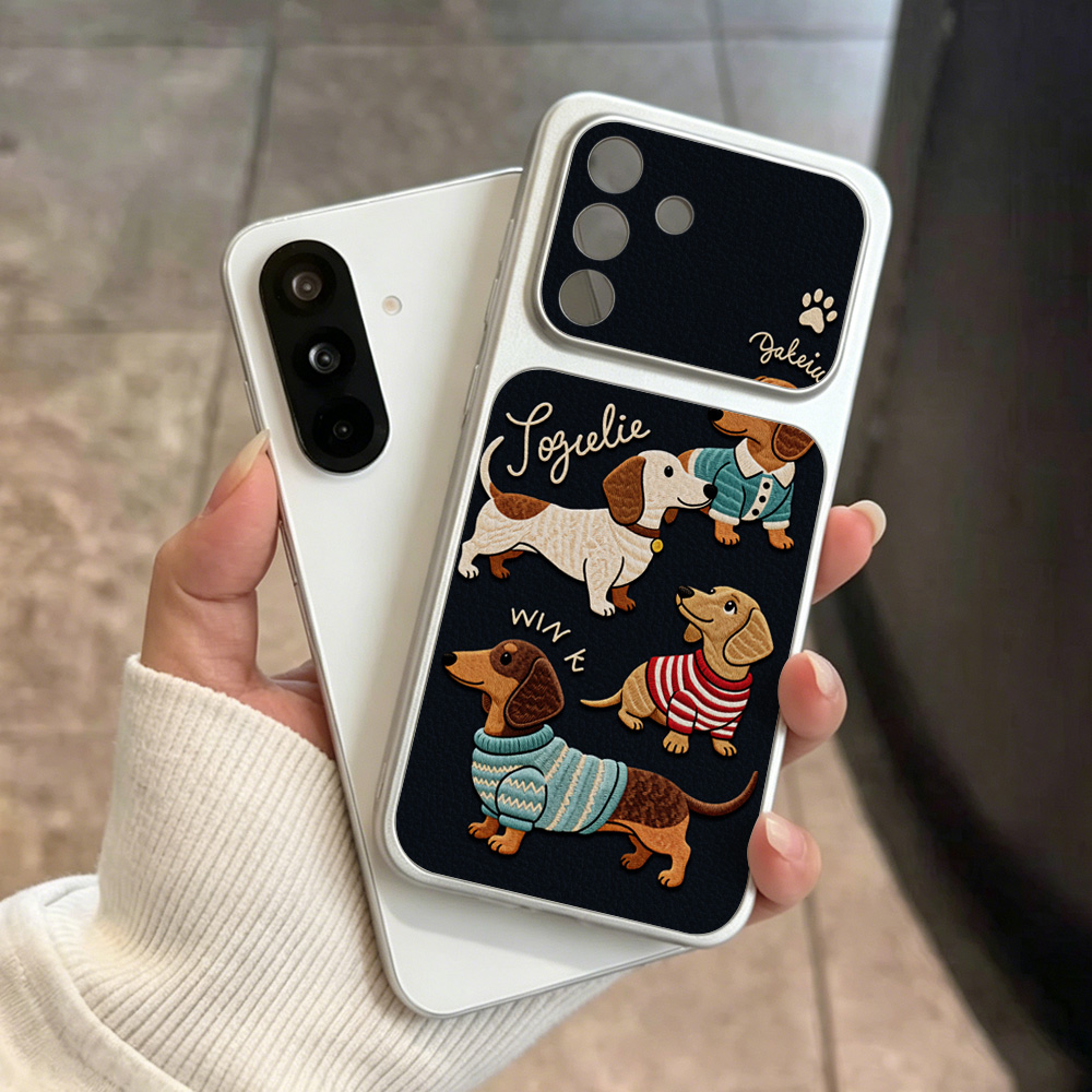 Cartoon Dachshund Phone Case F - Camera Wrist Strap recension och pris