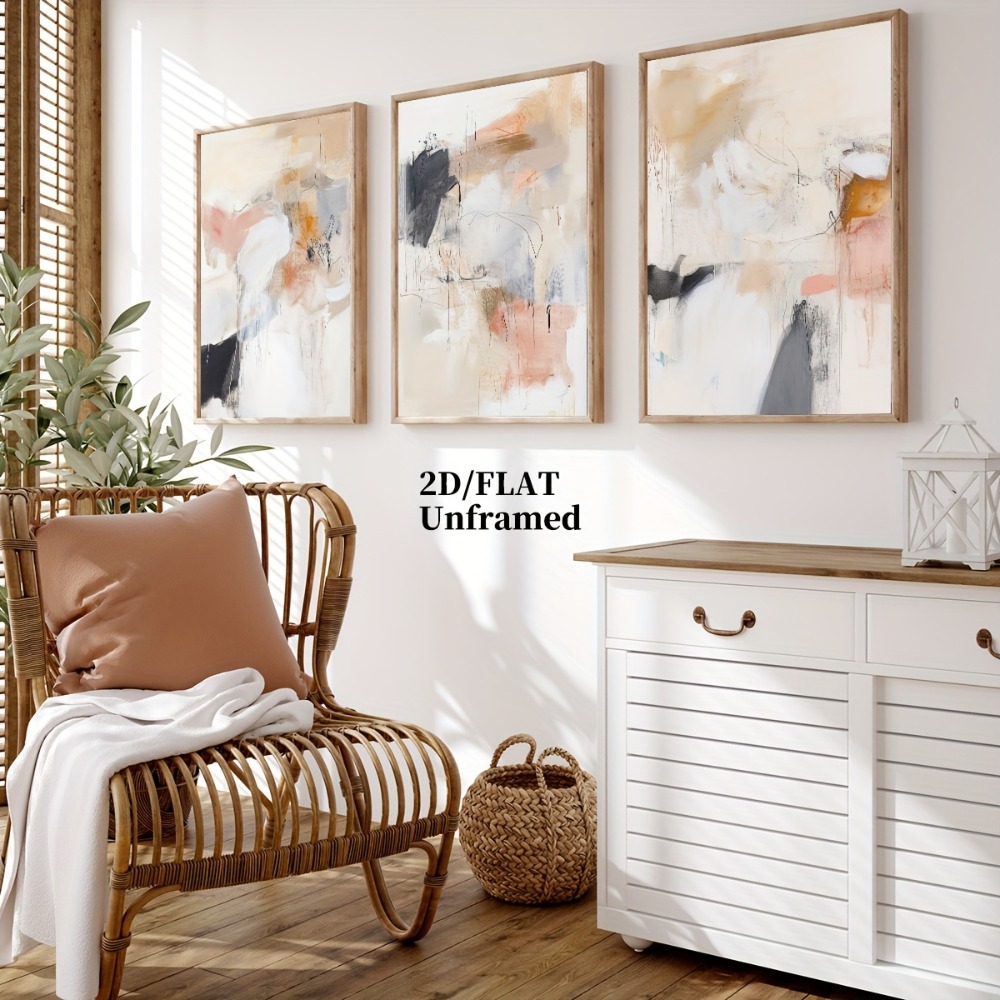 3pcs Frameless,Neutral Beige B - Photography Geometry recension och pris