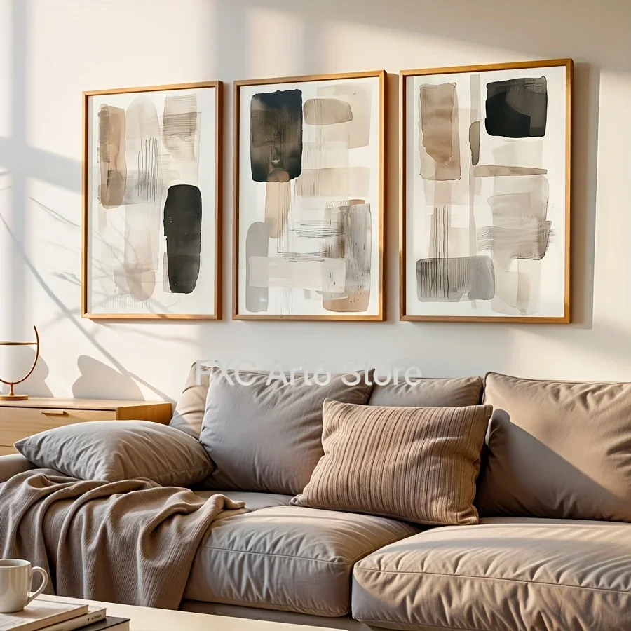 3PC frameless  of Black Beige  - Photography Geometry recension och pris