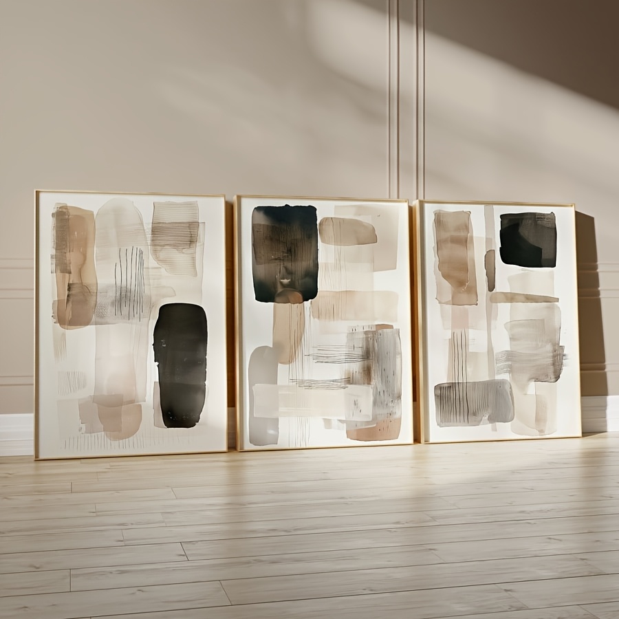 3PC frameless  of Black Beige  - Photography Geometry recension och pris
