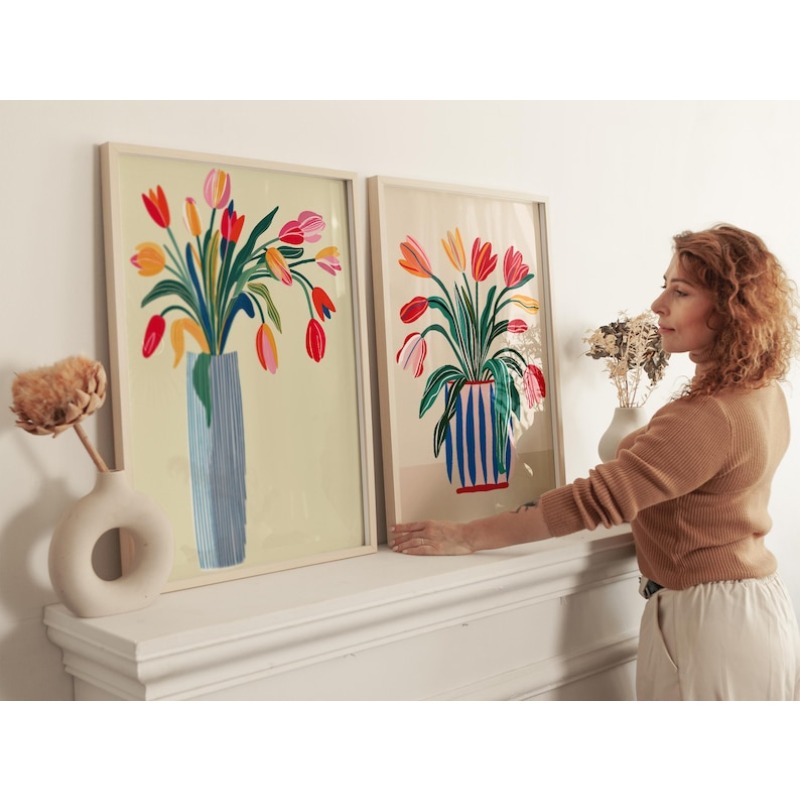 2pcs Tulip Flowers Canvas Wall - Photography Design recension och pris